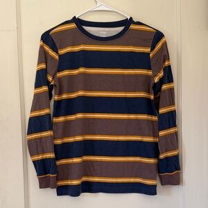 Carter's Navy and Brown Striped Long Sleeve Tee